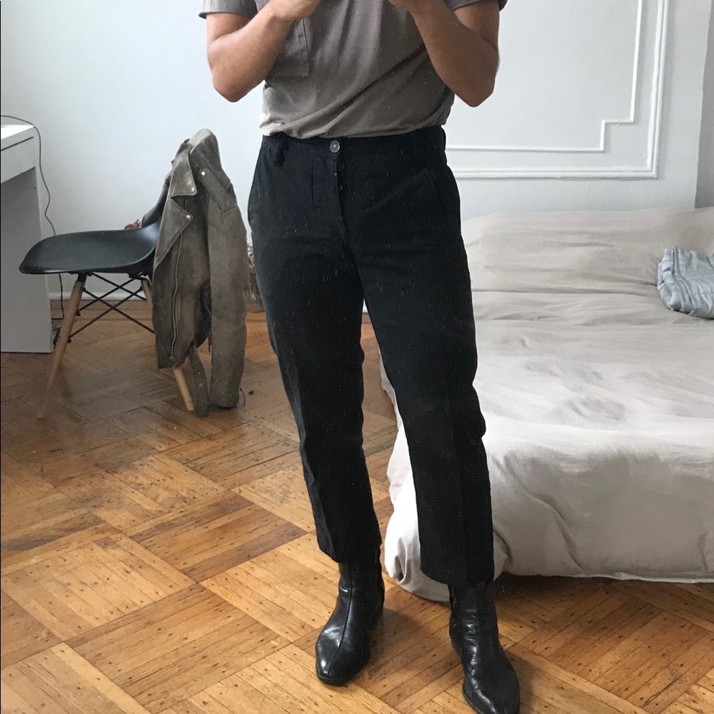 All Saints Black Cotton Canvas Pants Size 28